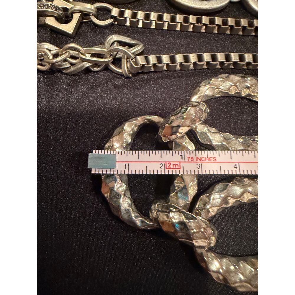 Lot of 3 silver toned statement necklaces, Armani Exchange and Alfani - Picture 11 of 12